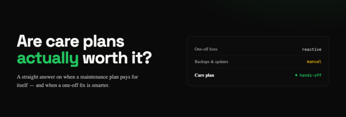Are WordPress care plans actually worth it
